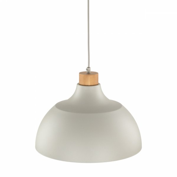 Minimalistyczna lampa wisząca w stylu rustykalnym beżowa z elementem drewnianym CAP BEIGE 5664 TK-Lighting 