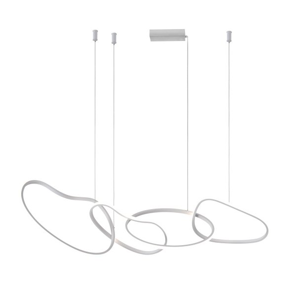 Nowoczesna lampa wisząca okręgi led Fonte Italux PND-22412-S4-WH biała możliwość zmiany barwy swiatła