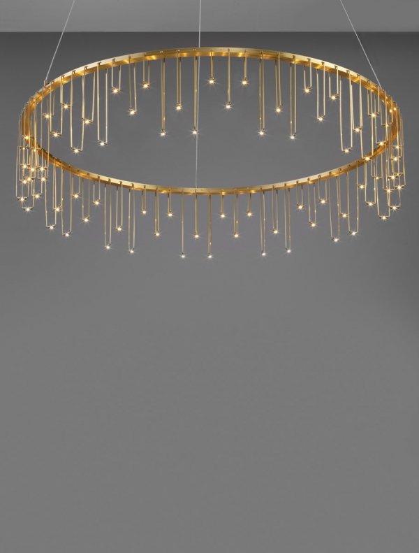 Elegancka Złota Lampa Wisząca w Kształcie Okręgu Glamour Luces Exclusivas HUARAZ LE44456
