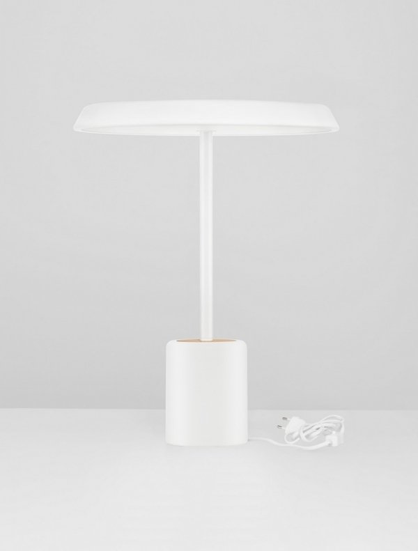 Lampka stołowa nocna biała LED okrągła minimalistyczna uniwersalna klasyczna FOVENTO LE45444 Luces Exclusivas
