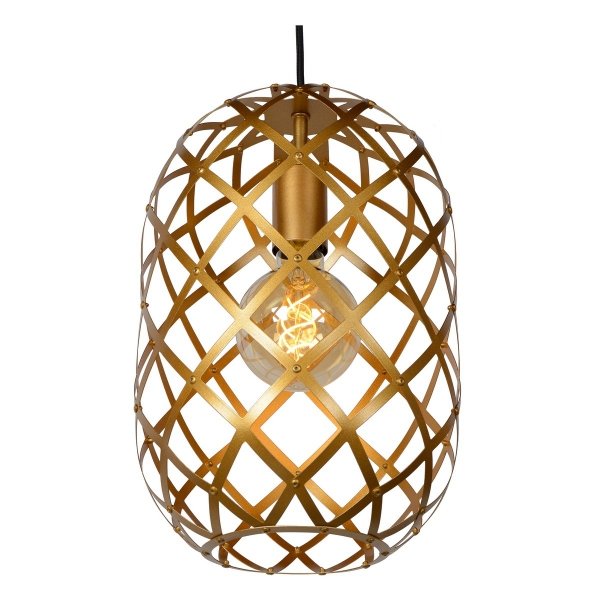 Lampa Wisząca Industrialna Złota WOLFRAM 21417/03/02 LUCIDE