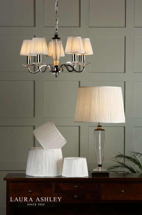 Klosz Abażur 20cm LAURA ASHLEY Hemsley Pleated Silk Cream DAR LIGHTING LA3703518-Q (Abażur- Bez Podstawy)