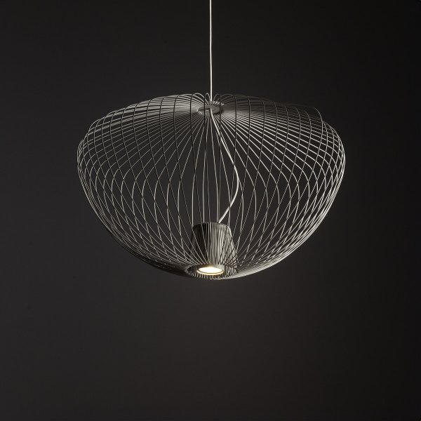 Nowoczesna Lampa Wisząca w Stylu Loft Szara PUMPKIN M SILK GRAY 11244 NOWOVORSKI
