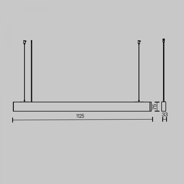 Minimalistyczna nowoczesna lampa wisząca LED listwa aluminiowa biała regulacja wysokości Basis MAYTONI P051PL-36W2.7-6K-W 