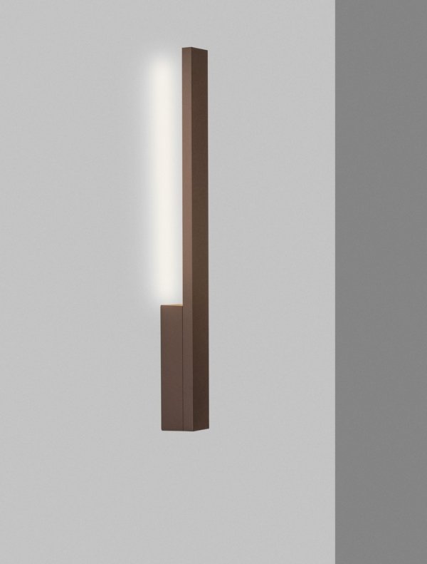 Kinkiet zewnętrzny LED aluminiowy kolor rdzawy prostokątny minimalistyczny nowoczesny podświetlający ścianę IP65 NOVIANO LE75193 Luces Exclusivas