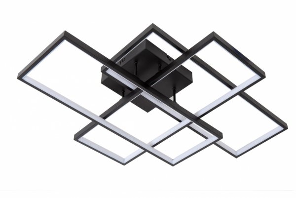 Nowoczesny plafon lampa sufitowa LED czarna uniwersalna minimalistyczna geometryczna prostokąty ściemnialna LOKERO 78101/60/30 Lucide