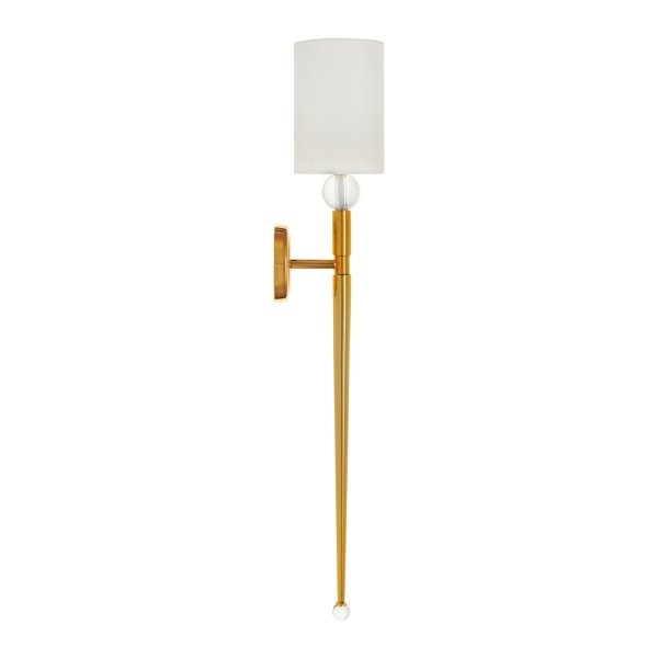 Lampa ścienna kinkiet metalowy złoty elegancki klasyczny minimalistyczny biały klosz DAMA ST-8436 AGB-CE GOLD Step Into Design