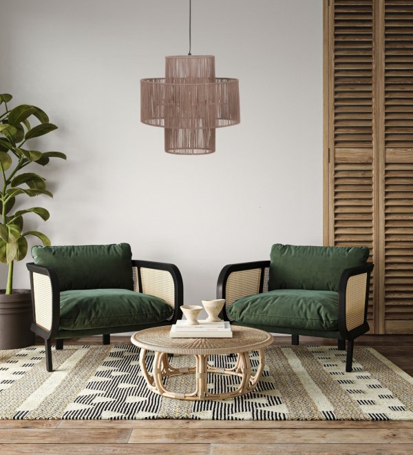 Lampa sufitowa jutowa 40x40x41cm