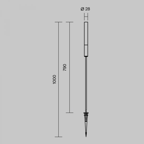 Minimalistyczne oświetlenie zewnętrzne słupek LED grafit aluminium większy Flare MAYTONI O487FL-L3GF3K1