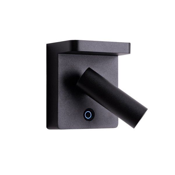 Nowoczesny Czarny Kinkiet Ścienny Z Włącznikiem LOFER W0374 MAXLIGHT