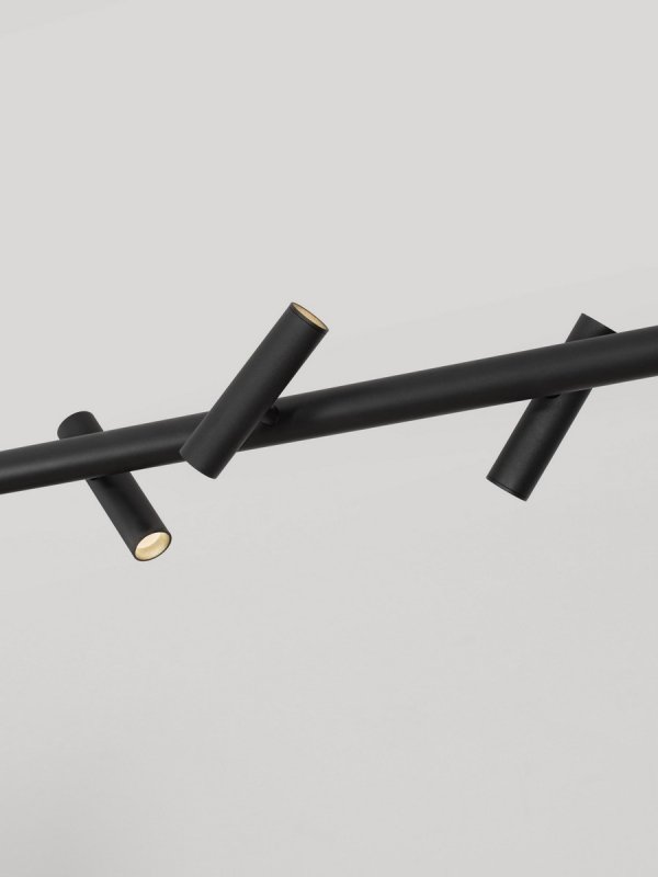 Lampa wisząca LED listwa 120cm z regulowanymi tubkami czarna ściemnialna uniwersalna Luces Exclusivas