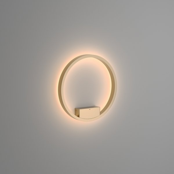 Nowoczesny designerski kinkiet ścienny mosiężny aluminium LED okrąg podświetlający ścianę Rim Maytoni MOD058WL-L25BS3K