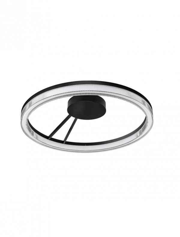 Nowoczesny plafon lampa sufitowa LED czarny okrąg uniwersalny minimalistyczny możliwość ściemniania aluminiowy ESTARIO LE45397 Luces Exclusivas 