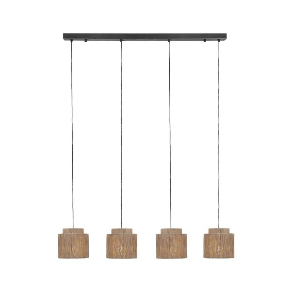 Naturalna lampa wisząca w stylu boho abażur z juty SMILLA 366800436 TRIO