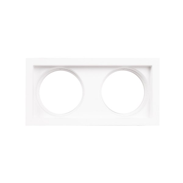 Oprawa wpustowa do skompletowania podwójna minimalistyczna prostokąt biała aluminiowa Spilio H190.05 MAXLIGHT 