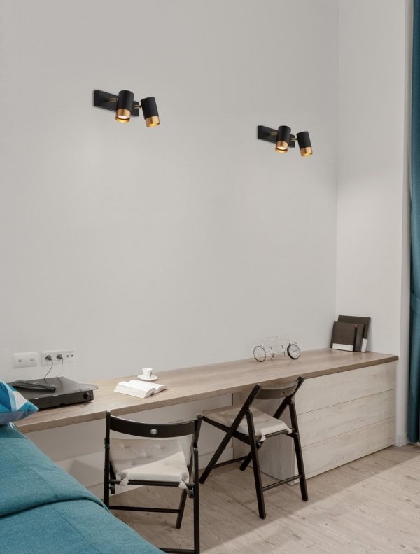 Lampa Sufitowa Aluminiowa Czarno Złota LOFT LUCES EXCLUSIVAS CAYES LE42613