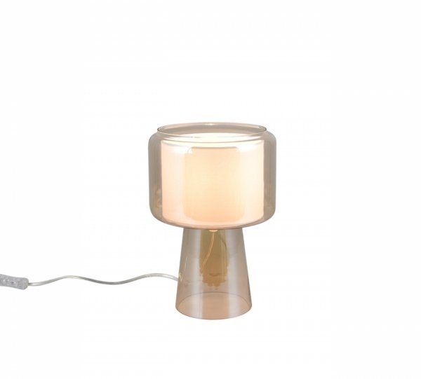 Lampka nocna stołowa szklana miedziana minimalistyczna klasyczna ROCKA 519900113 Trio