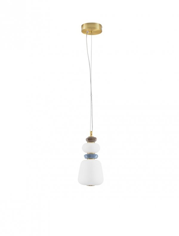 Nowoczesna złota lampa wisząca szklany klosz różne kształty designerska art deco LED możliwość ściemniania FELANZO LE45240 Luces Exclusivas