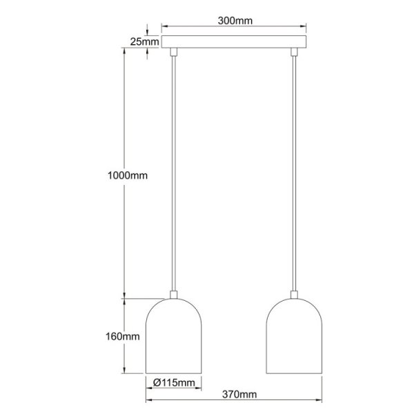 Prosta elegancka lampa wisząca czarno złota metalowa loftowa minimalistyczna NILO LP-0110/2L GD LIGHT PRESTIGE