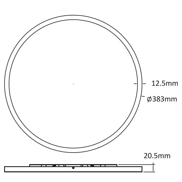 Plafon Sufiitowy Okrągły LED CCT czarny 38cm PRYZMA LP-1707/1C-38 BK LIGHT PRESTIGE