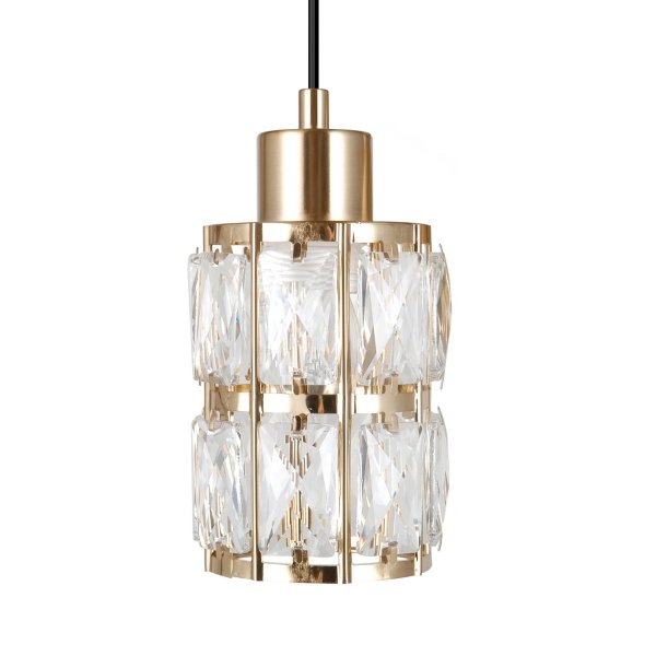 Złota kryształowa lampa wisząca do salonu nad stół glamour Alma Italux PND-40668-3-HBR
