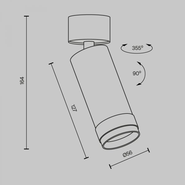 Lampa sufitowa plafon spot minimalistyczna klasyczna LED regulowa tuba aluminium biała Focus Zoom MAYTONI C055CL-L12W4K-Z-W
