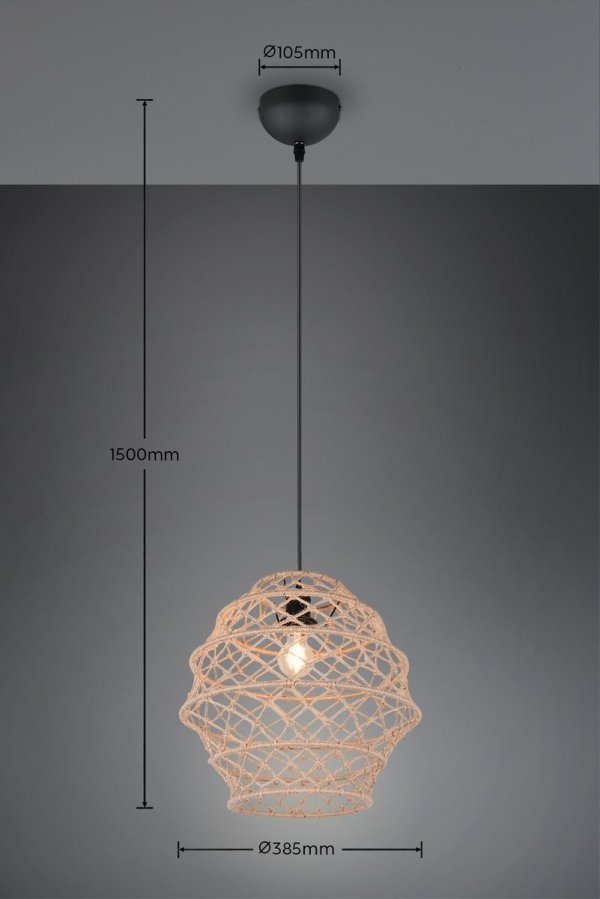 Lampa wisząca pleciona kolor naturalny owalna boho rystykalna industrialna minimalistyczna nad stół do salonu sypialni HIVE R31681936 Rl