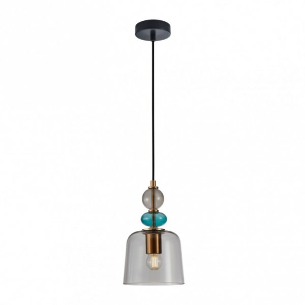 Designerska Lampa Wisząca Szklana Dymiony Klosz NAMOS PND-27092B-MC-BRO ITALUX