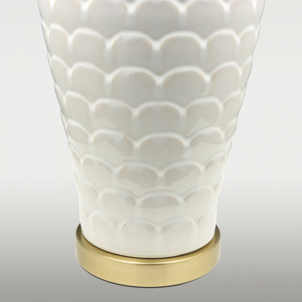 Ceramiczna Lampka Stołowa Glamour Biała MURCINA T01033BR-WH COSMO LIGHT