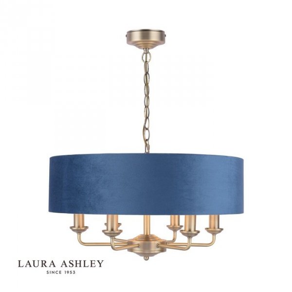 Żyrandol Mosiężny Z Abażurem LAURA ASHLEY SORRENTO LA3756237-Q DAR LIGHTING