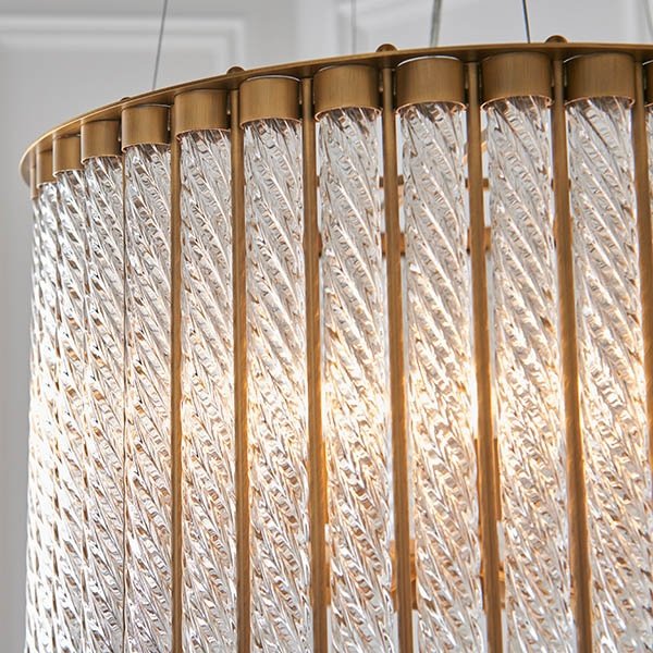 Szklana lampa wisząca złota okrągła designerska nowoczesna salonowa Romola 81999 ENDON