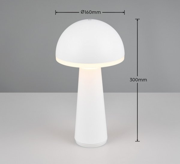 Nowoczesna Dekoracyjna Lampka Stołowa LED Biała FUNGO R57716131 RL IP54