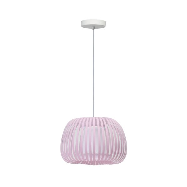 Materiałowa lampa wisząca różowa AGORA Azzardo AZ6645 do pokoju dziecięcego