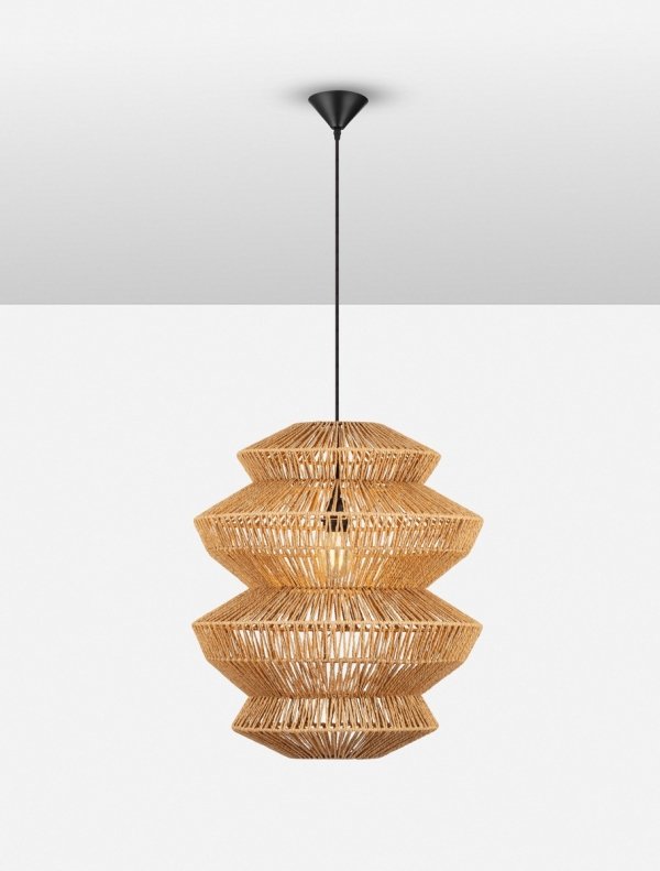 Lampa wisząca pleciona boho rustykalna industrialna nad stół do salonu sypialni ściemnialna Luces Exclusivas