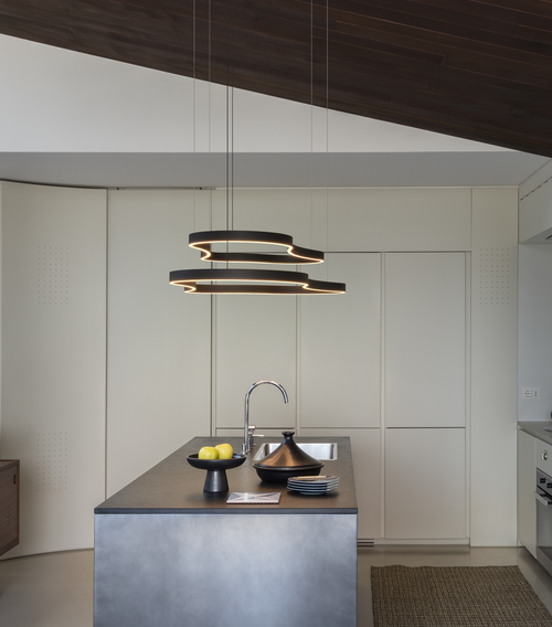 Designerska czarna lampa wisząca LED falista okrągła nowoczesna dekoracyjna WAVES-1 SP 345215 Ideal Lux 
