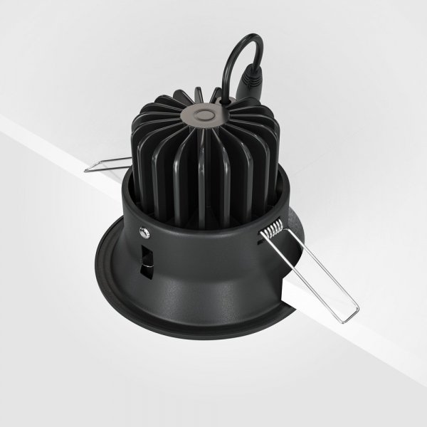 Lampa wpuszczana w sufit aluminium czarny okrągła Yin MAYTONI DL031-L12W4K-B