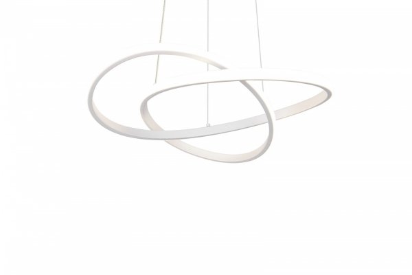 Minimalistyczna lampa wisząca LED biała zawinięty okrąg geometryczna uniwersalna MANSA R33111131 Rl