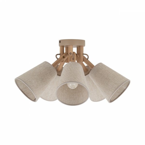 Nowoczesny plafon oprawa sufitowa brązowa abażurowa drewniana boho minimalistyczna klasyczna VAIO 11606 TK-Lighting