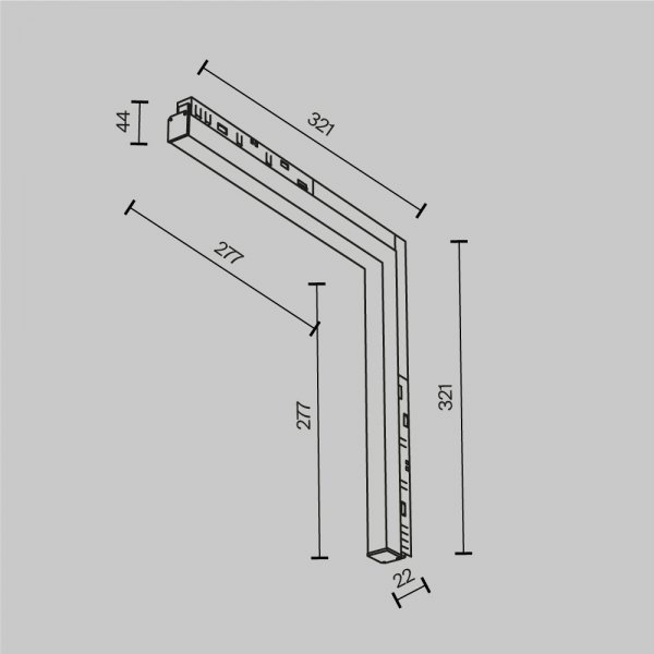 Ścieżka świetlna listwa LED do szynoprzewodu magnetycznego aluminium czarny Basis MAYTONI TR102-24W4K-B-1