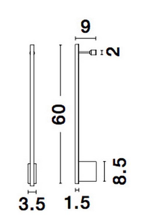 NOWOCZESNY KINKIET DEKORACYJNY LISTWA LED 60cm CZARNY GROPIUS h=7cm 9081600