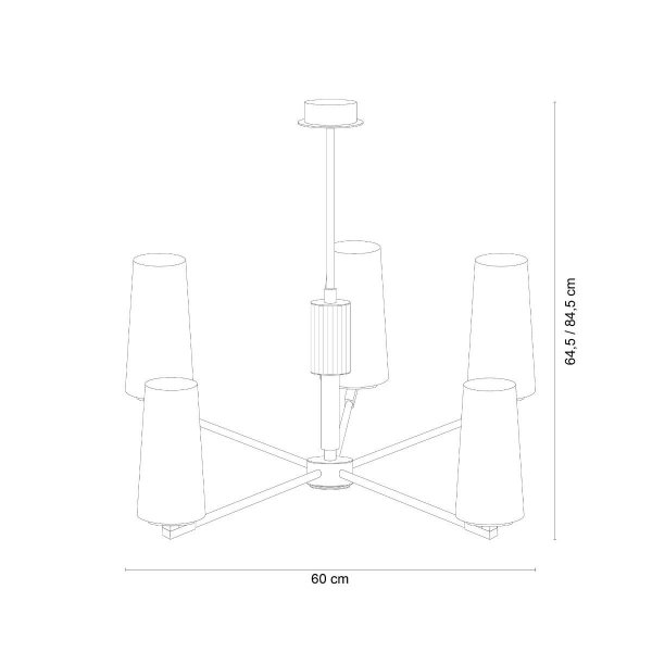 Lampa wisząca 1246 VINCENZA Czarny Elegancki Żyrandol Zuma Line