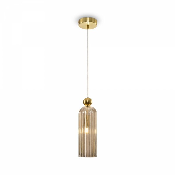 ZŁOTA Lampa Wisząca w Stylu Art Deco Maytoni ANTIC MOD302PL-01CG Zwis Szklany Klosz GLAMOUR