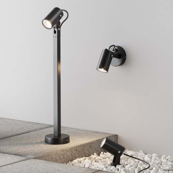 Lampa stojąca ogrodowa zewnętrzna aluminium czarna regulowana tuba Scope MAYTONI O025FL-01B1