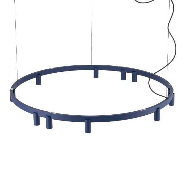 Geometryczna Lampa wisząca FOURTY ROUND LED XI Nowodvorski 12286 Nowoczesny żyrandol minimalistyczny Granatowa