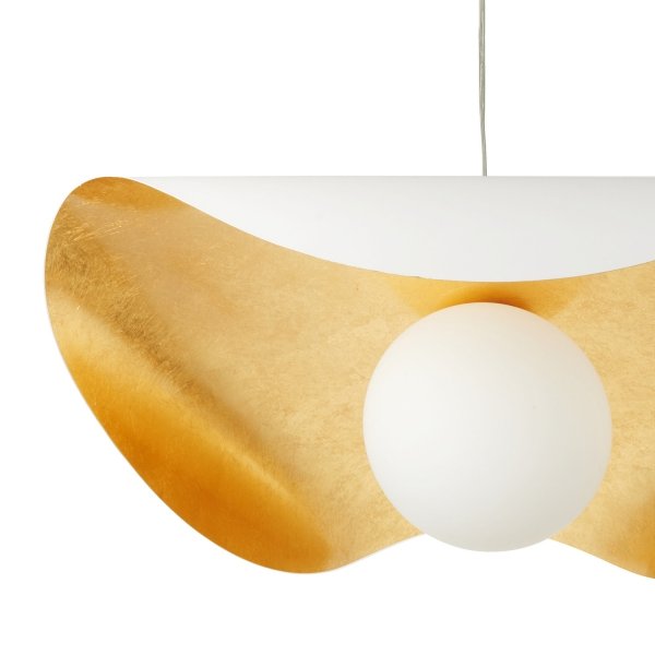 Lampa wisząca ozdobna aluminiowa biała industrialna designerska elegancka mleczny szklany klosz ENZO ST-F22020601-D60 white Step Into Design
