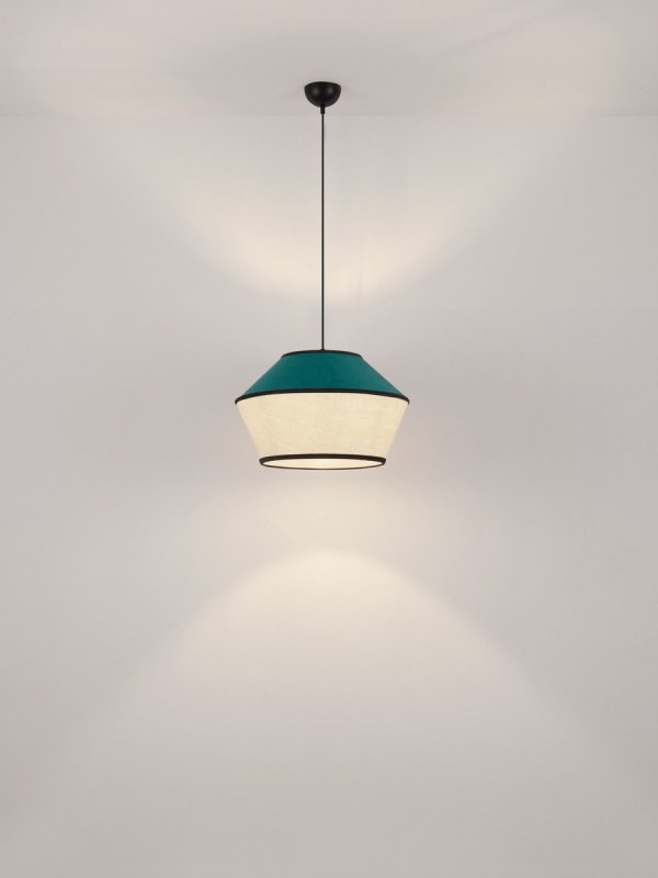 Lampa wisząca niebieska abażur z weluru i papieru owalny nowoczesna japandi dekoracyjna do salonu sypialni Luces Exclusivas