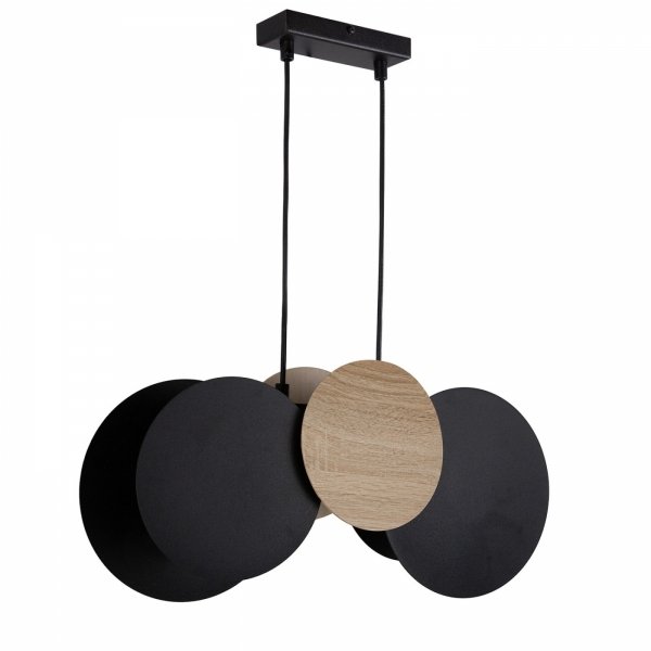 Nowoczesna lampa wisząca Tola 2 zwis Sigma 41092 dąb/ czarny