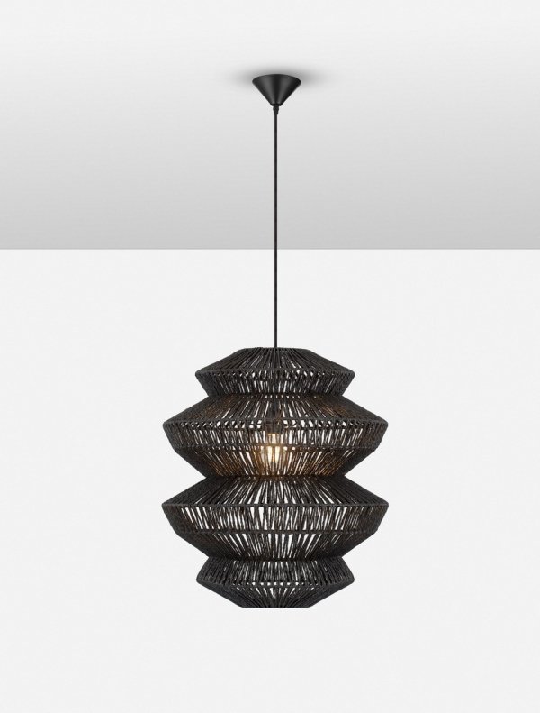 Lampa wisząca pleciona boho rustykalna industrialna nad stół do salonu sypialni ściemnialna Luces Exclusivas