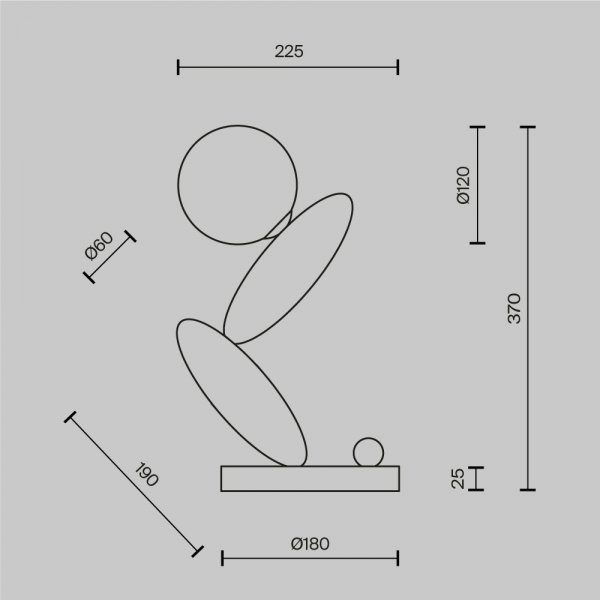 Dekoracyjna lampka stołowa LED platyna okrągła designerska na komodę Resonance MOD482TL-L6PT3K Maytoni