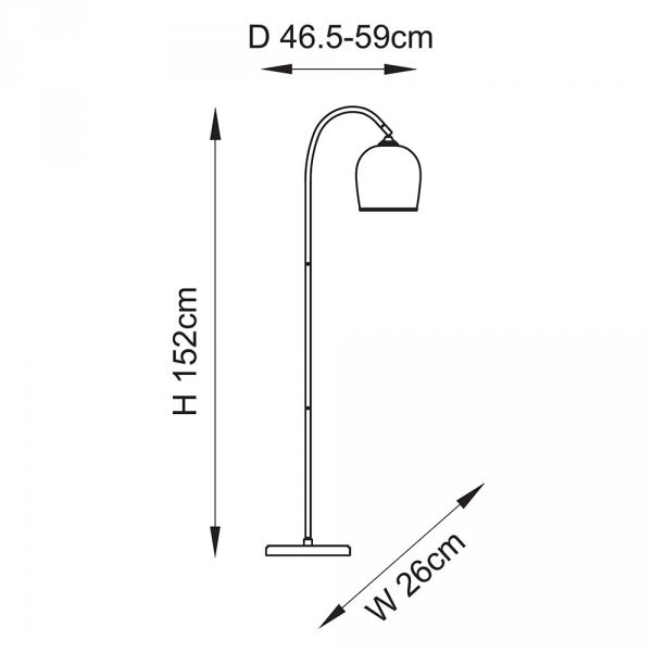Lampa podłogowa stojąca mosiężna regulowany szklany klosz salonowa sypialniana minimalistyczna Ashcroft 120620 ENDON